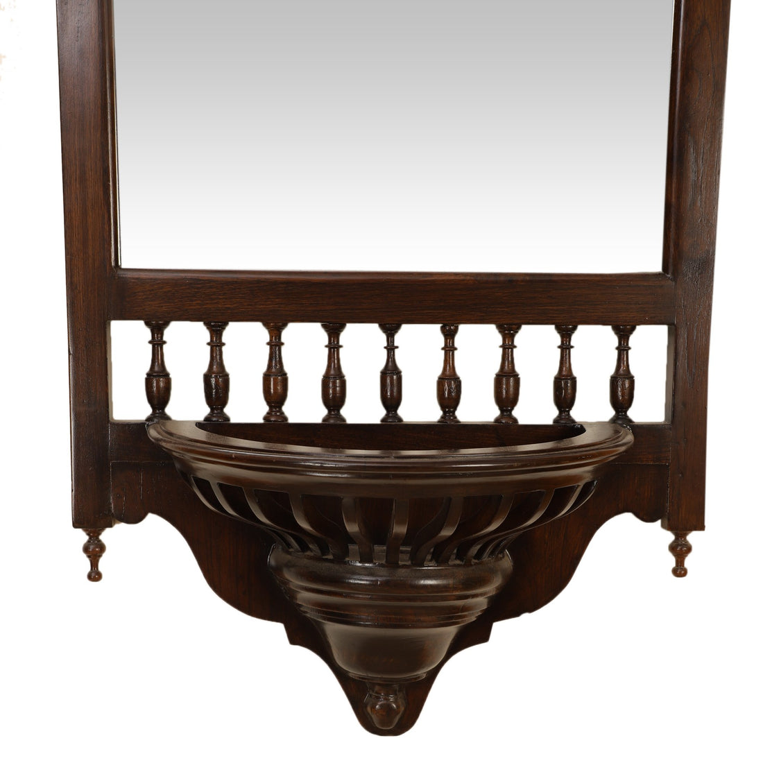 Manya Teakwood Mirror in Walnut Finish adorned with Brass Frames (20x9x45)