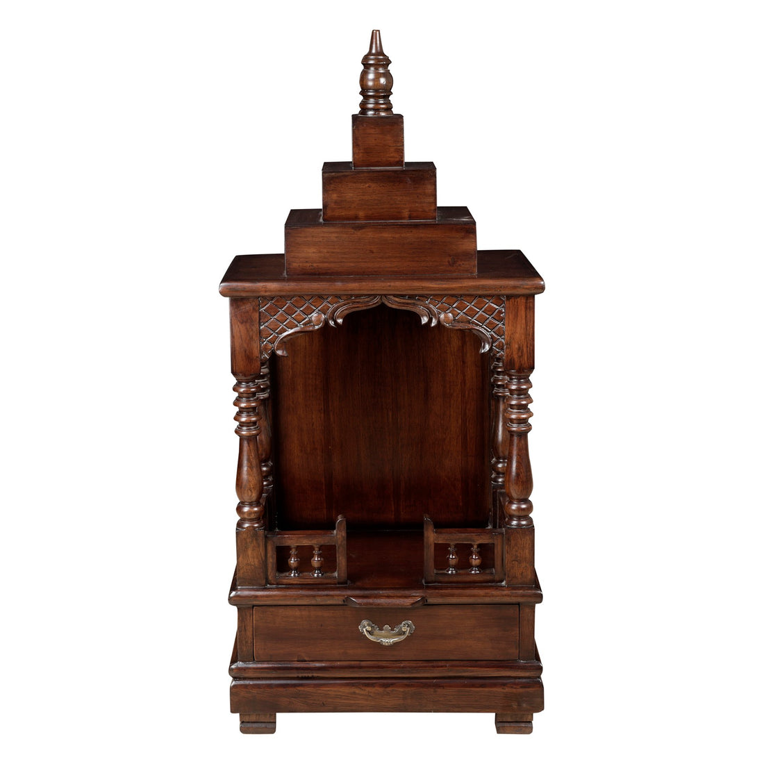 Dipti Teak Wood Mandir in Walnut Finish (19.5x13x44)