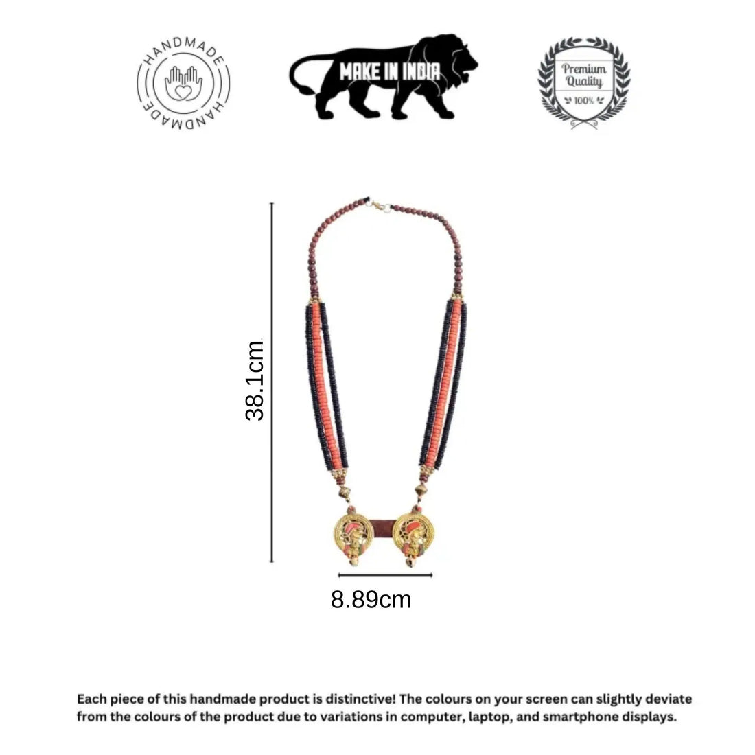 Regal Sisters: Handcrafted Wooden Necklace