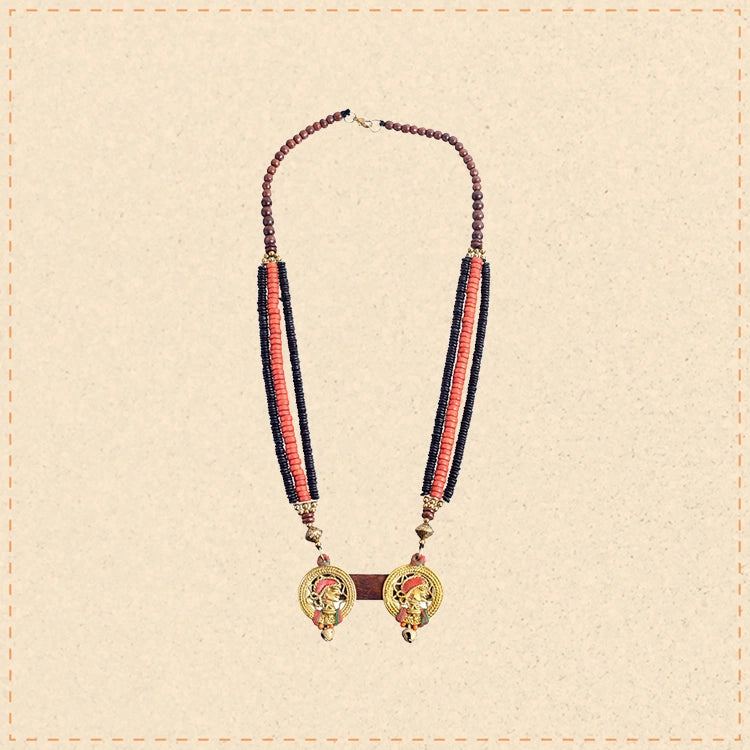 Regal Sisters: Handcrafted Wooden Necklace