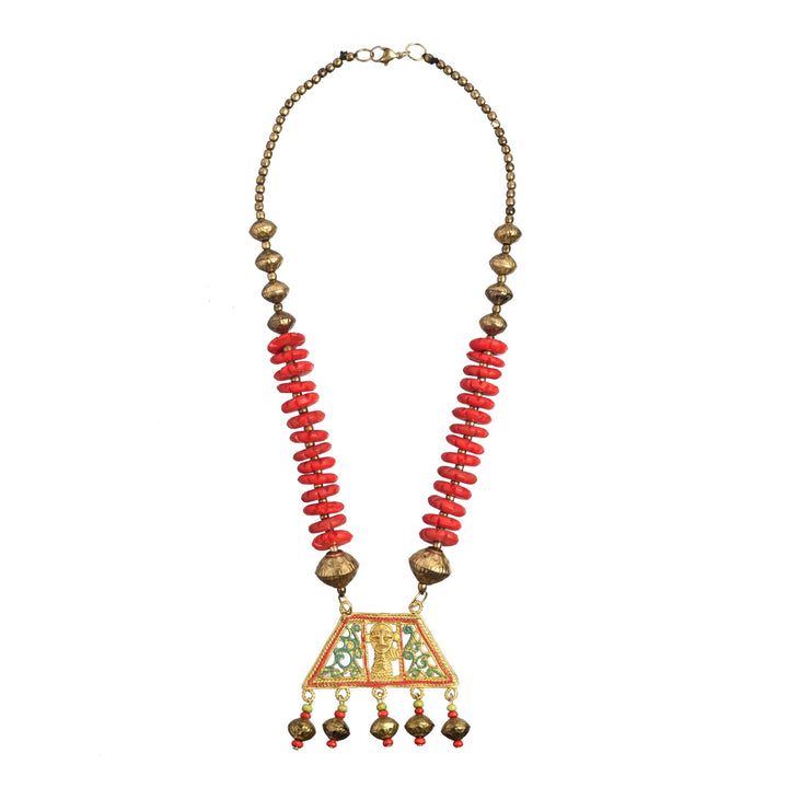 Tribal Trinity Handcrafted Dhokra Necklace