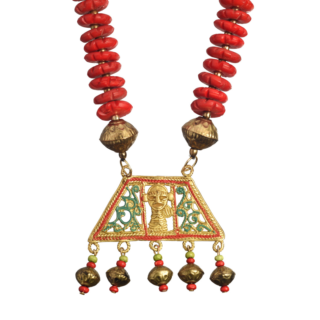 Tribal Trinity Handcrafted Dhokra Necklace