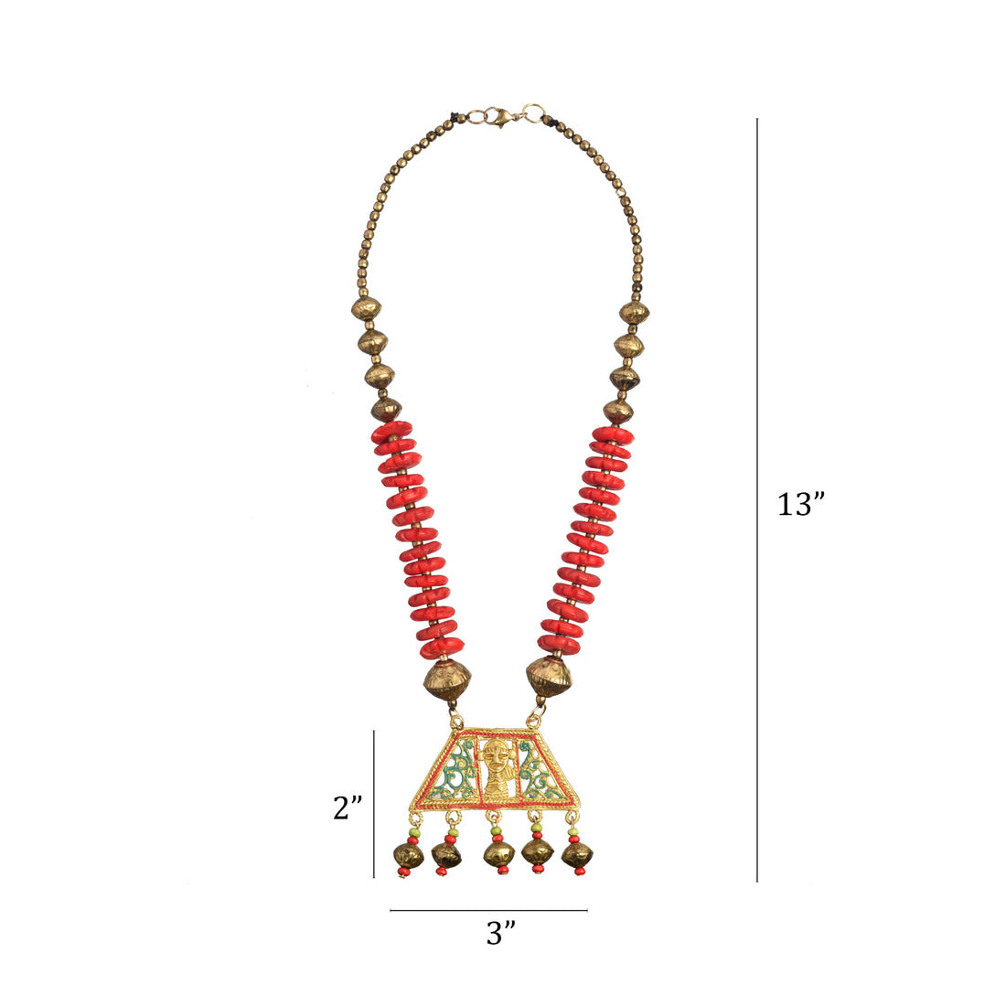 Tribal Trinity Handcrafted Dhokra Necklace