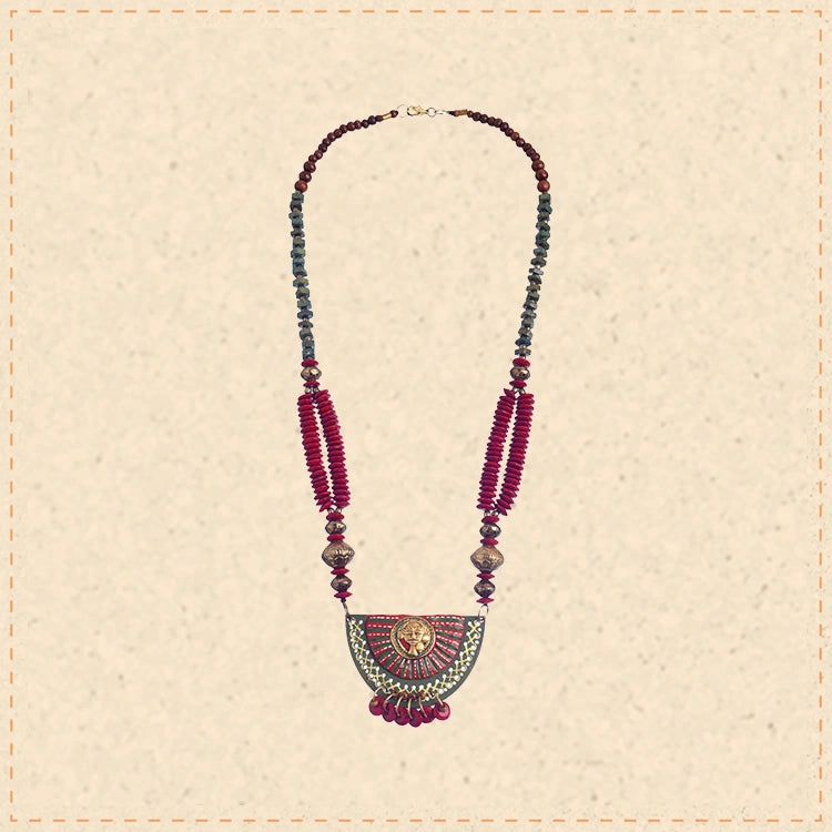 The Princess Aura' Handcrafted Tribal Dhokra Necklace