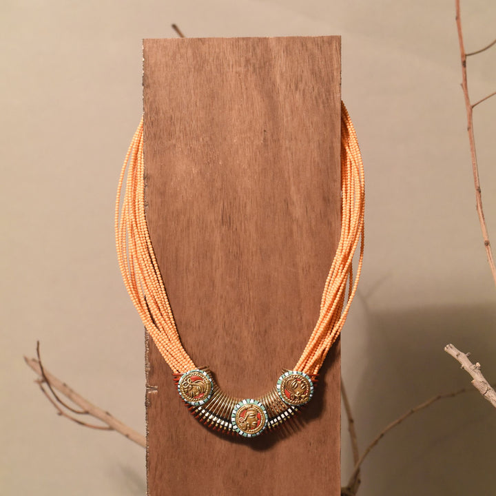 Folkloric Sunburst Pendant Handcrafted Ethnic Necklace
