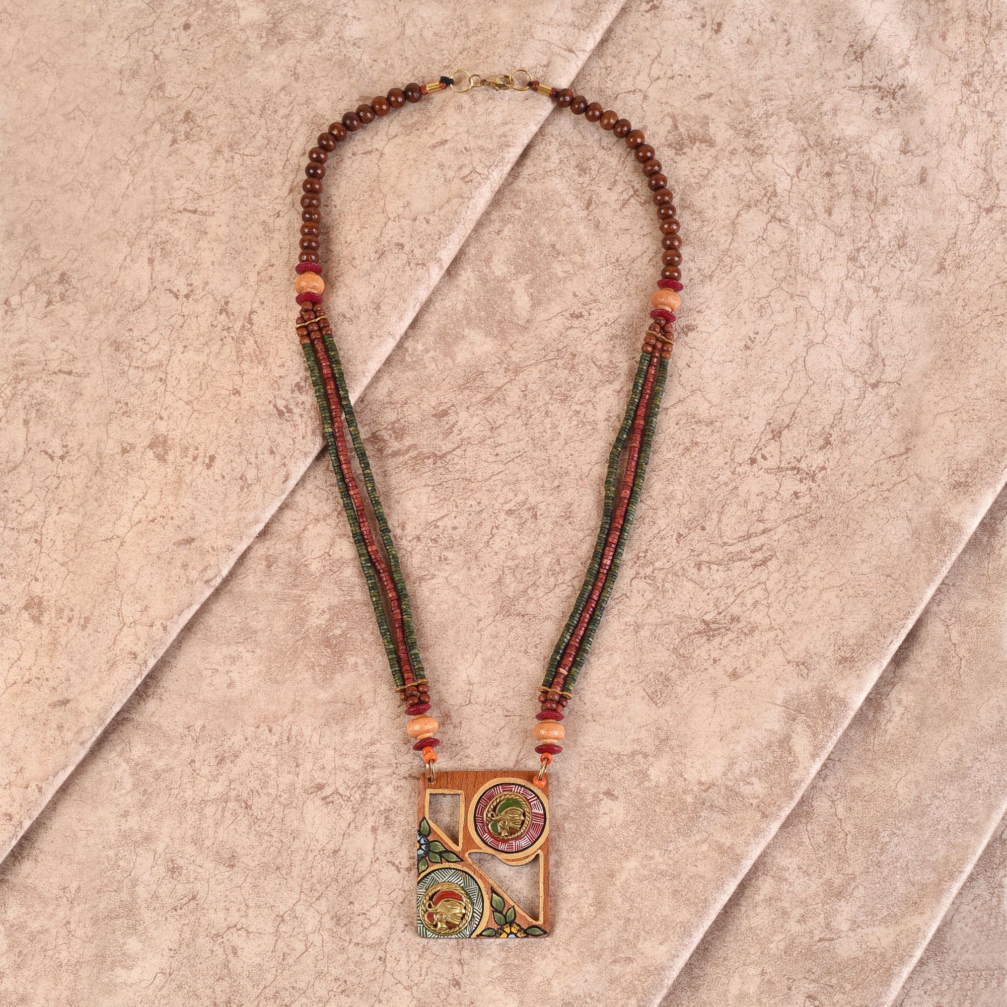 Two to Tango' Handcrafted Tribal Dhokra Necklace