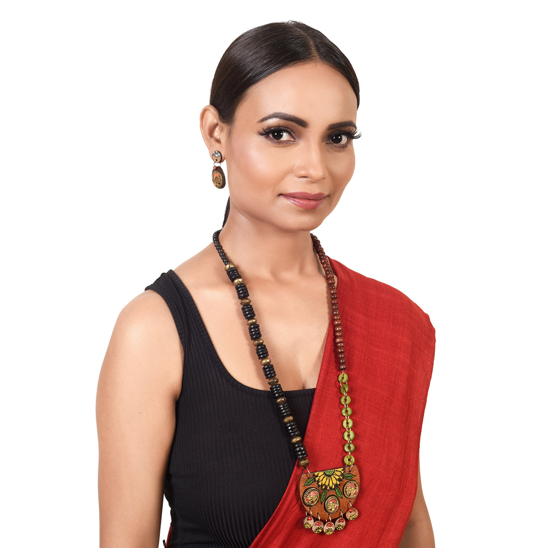 Butterflies in Garden' Handcrafted Tribal Dhokra Necklace