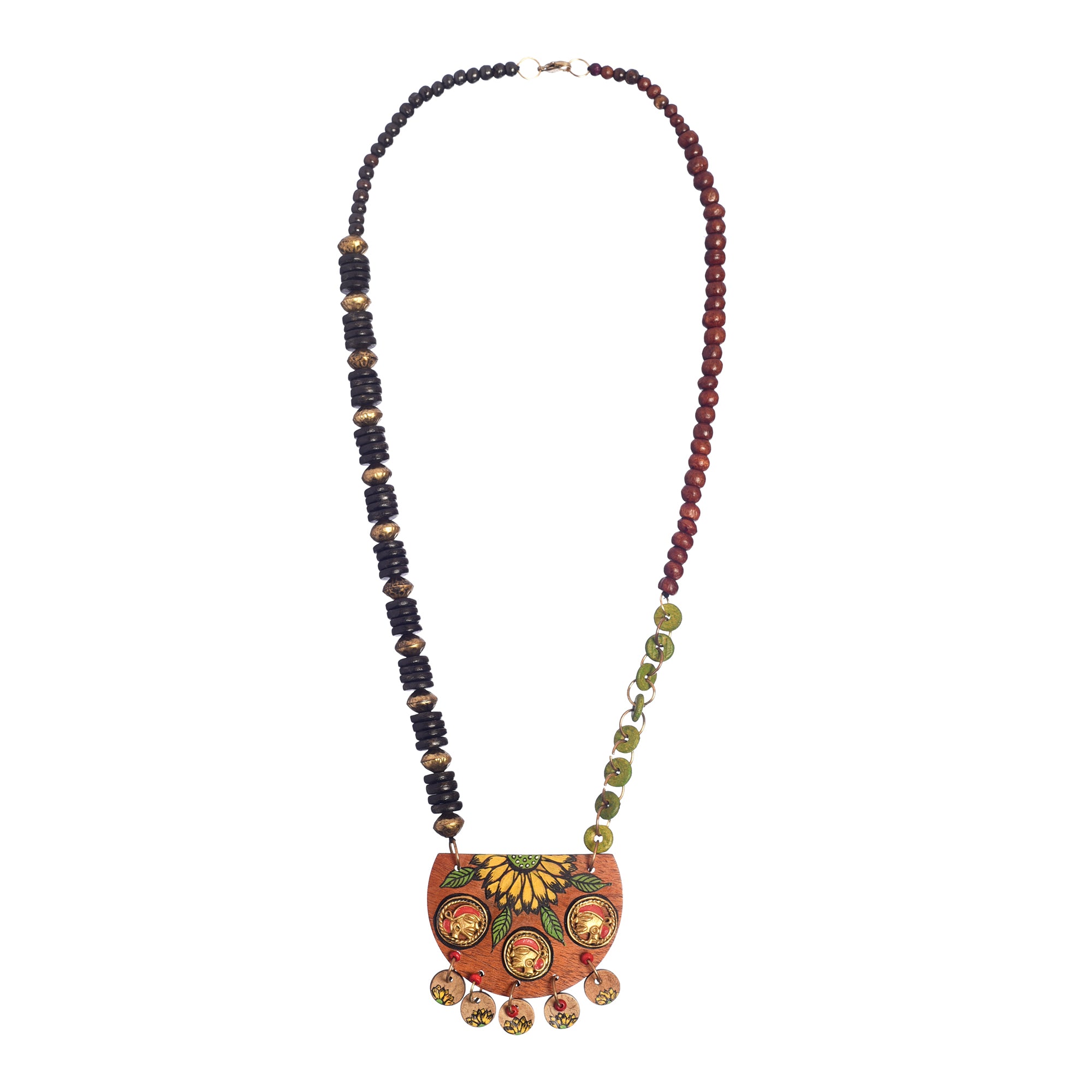 Butterflies in Garden' Handcrafted Tribal Dhokra Necklace