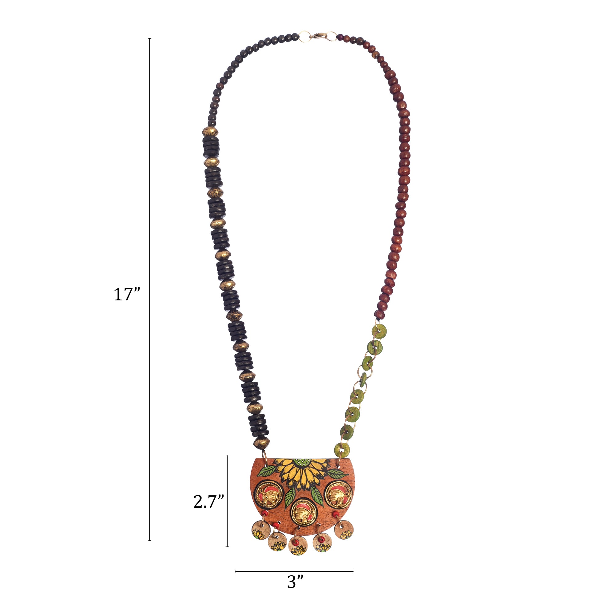 Butterflies in Garden' Handcrafted Tribal Dhokra Necklace