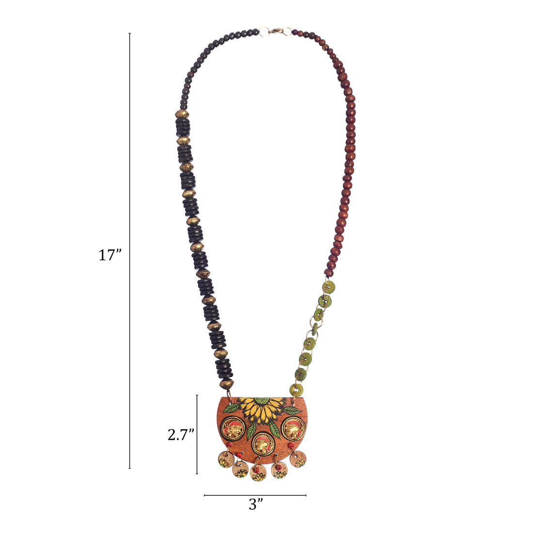 Butterflies in Garden' Handcrafted Tribal Dhokra Necklace