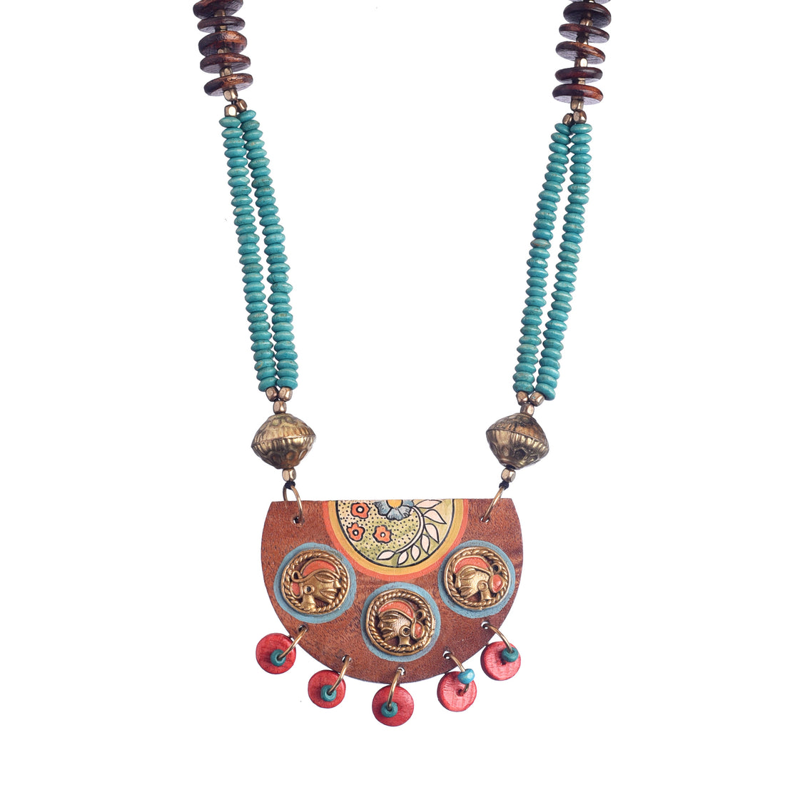 Butterflies in Backyard' Handcrafted Tribal Dhokra Necklace