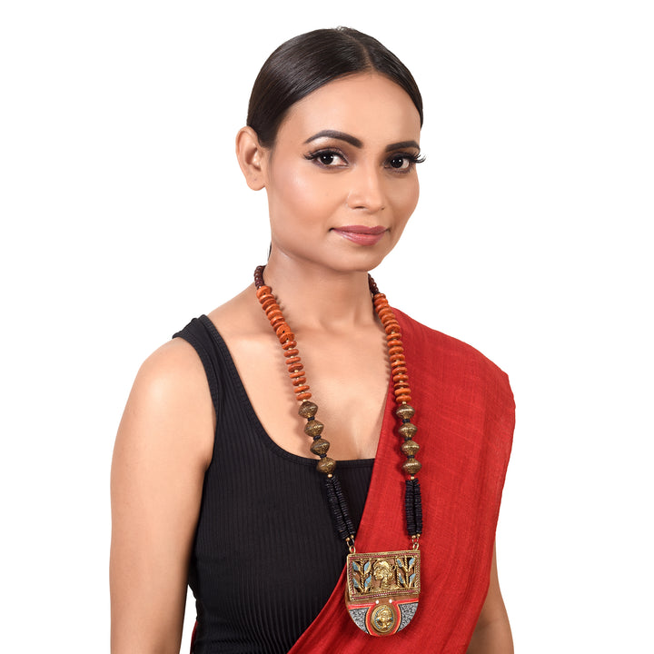 Queen of Hearts' Handcrafted Tribal Dhokra Necklace