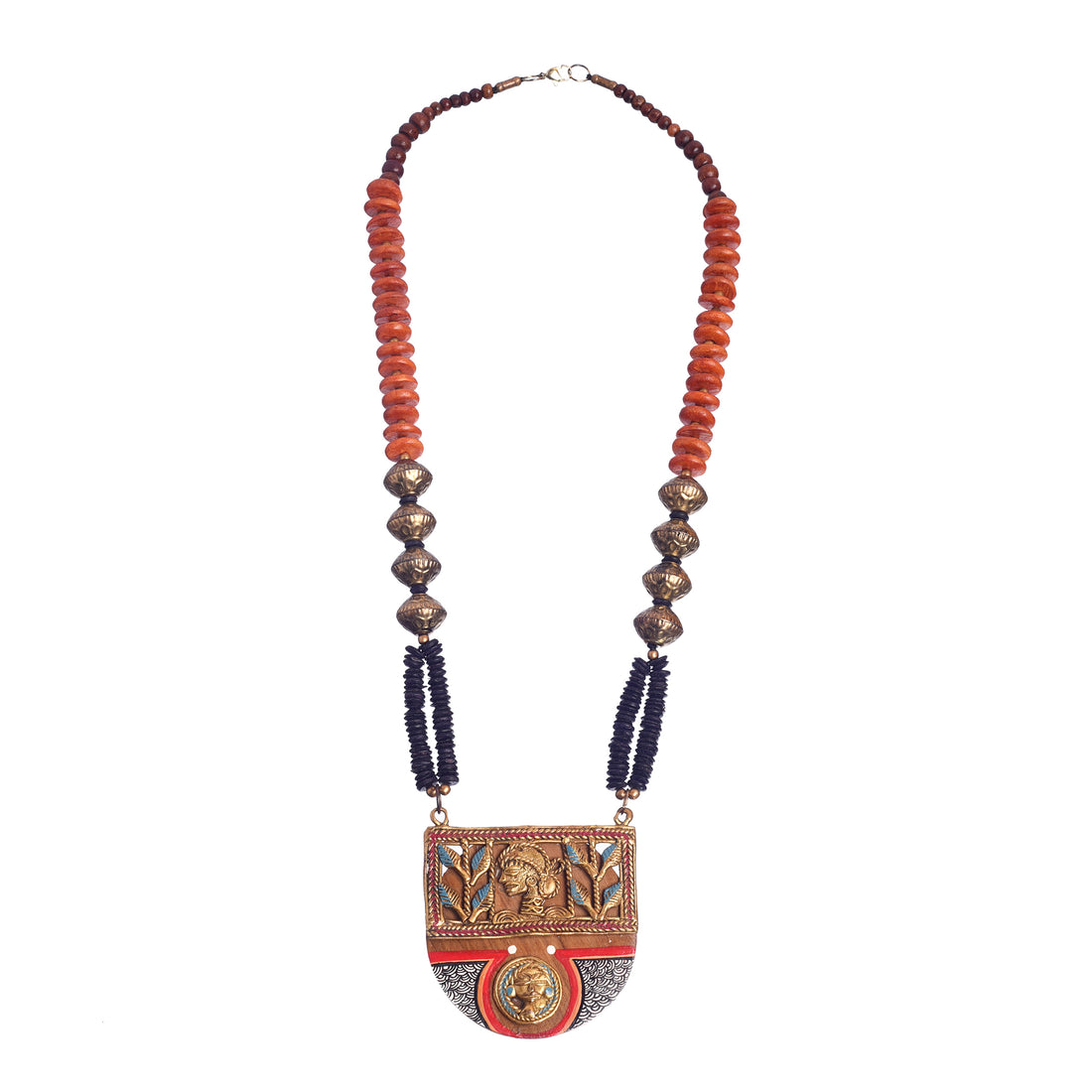 Queen of Hearts' Handcrafted Tribal Dhokra Necklace