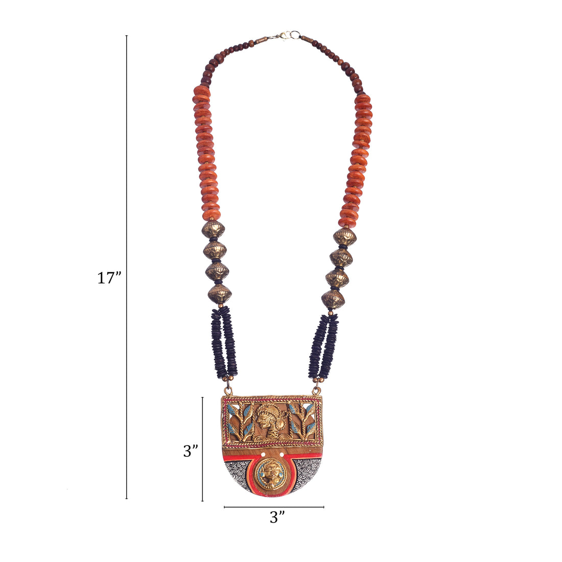 Queen of Hearts' Handcrafted Tribal Dhokra Necklace