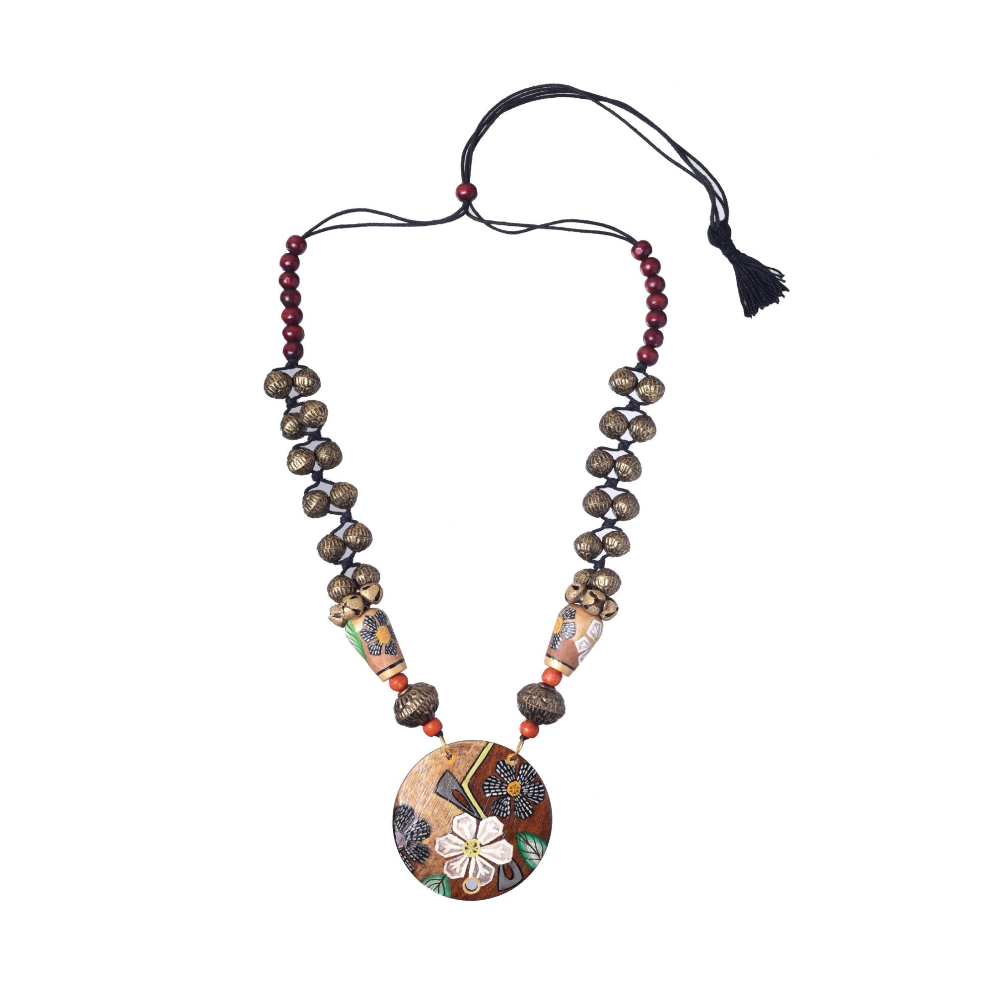 Monochrome Blossom Ghungroo Necklace