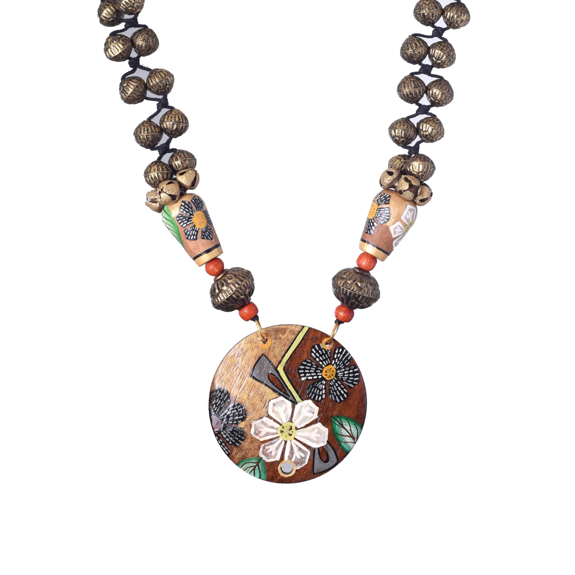 Monochrome Blossom Ghungroo Necklace