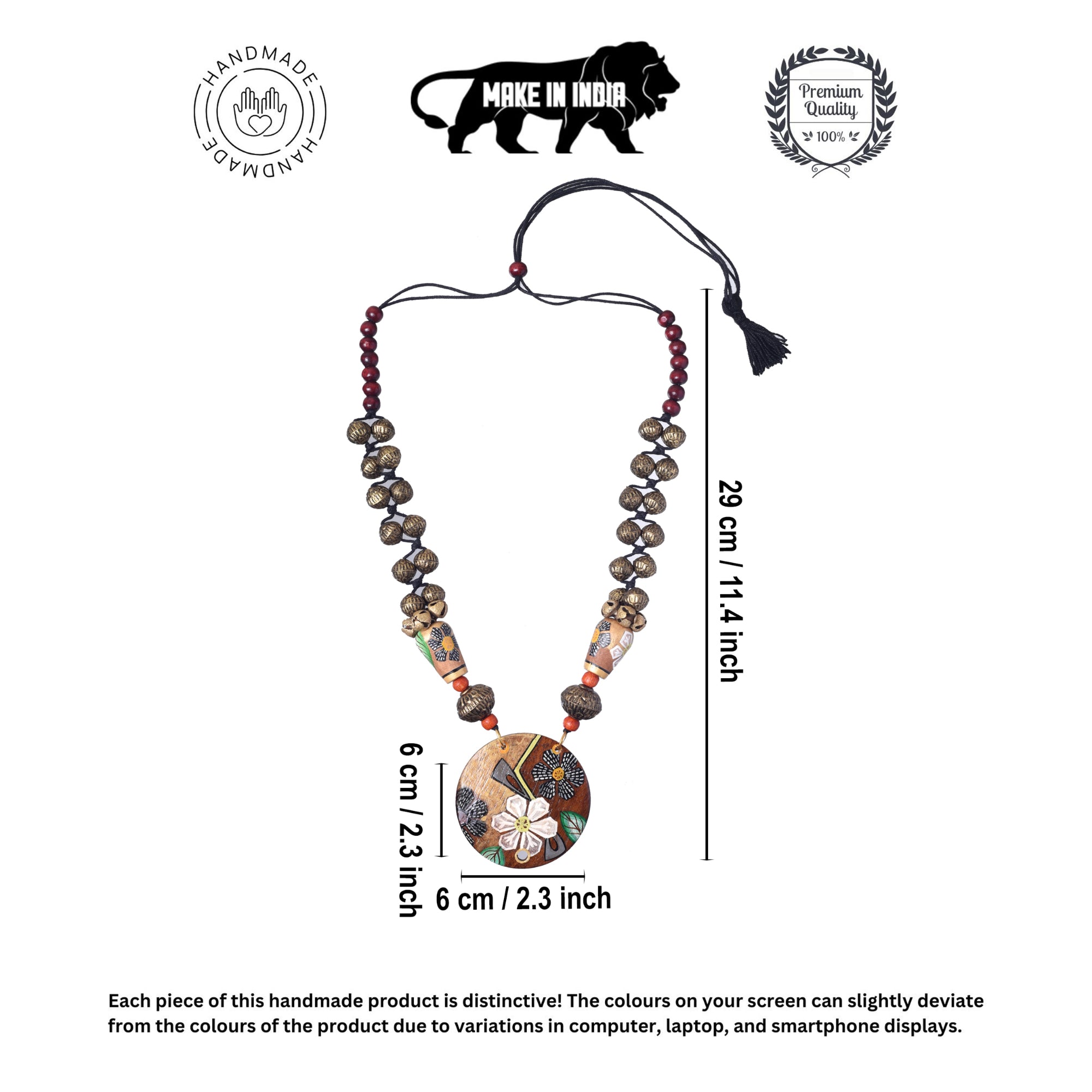 Monochrome Blossom Ghungroo Necklace