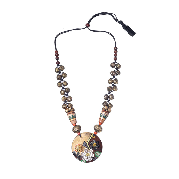 Floral Harmony Brass Necklace