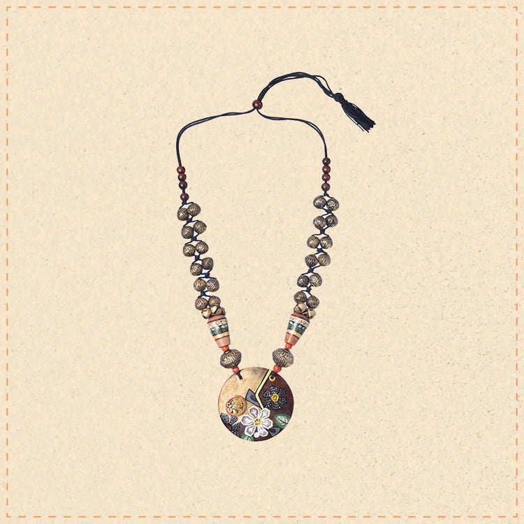 Floral Harmony Brass Necklace