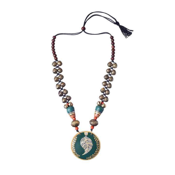Verdant Leaf Brass Necklace