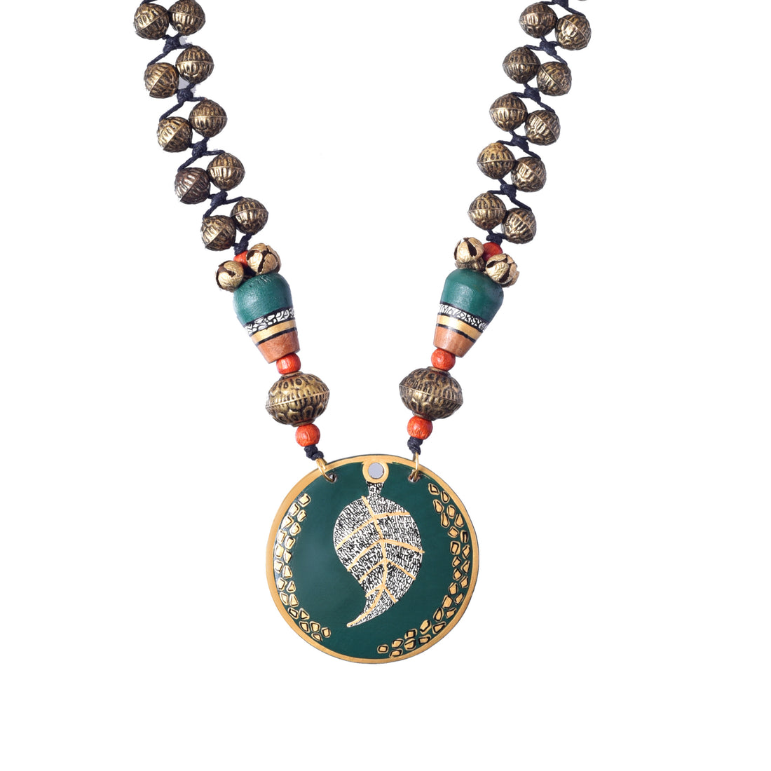 Verdant Leaf Brass Necklace