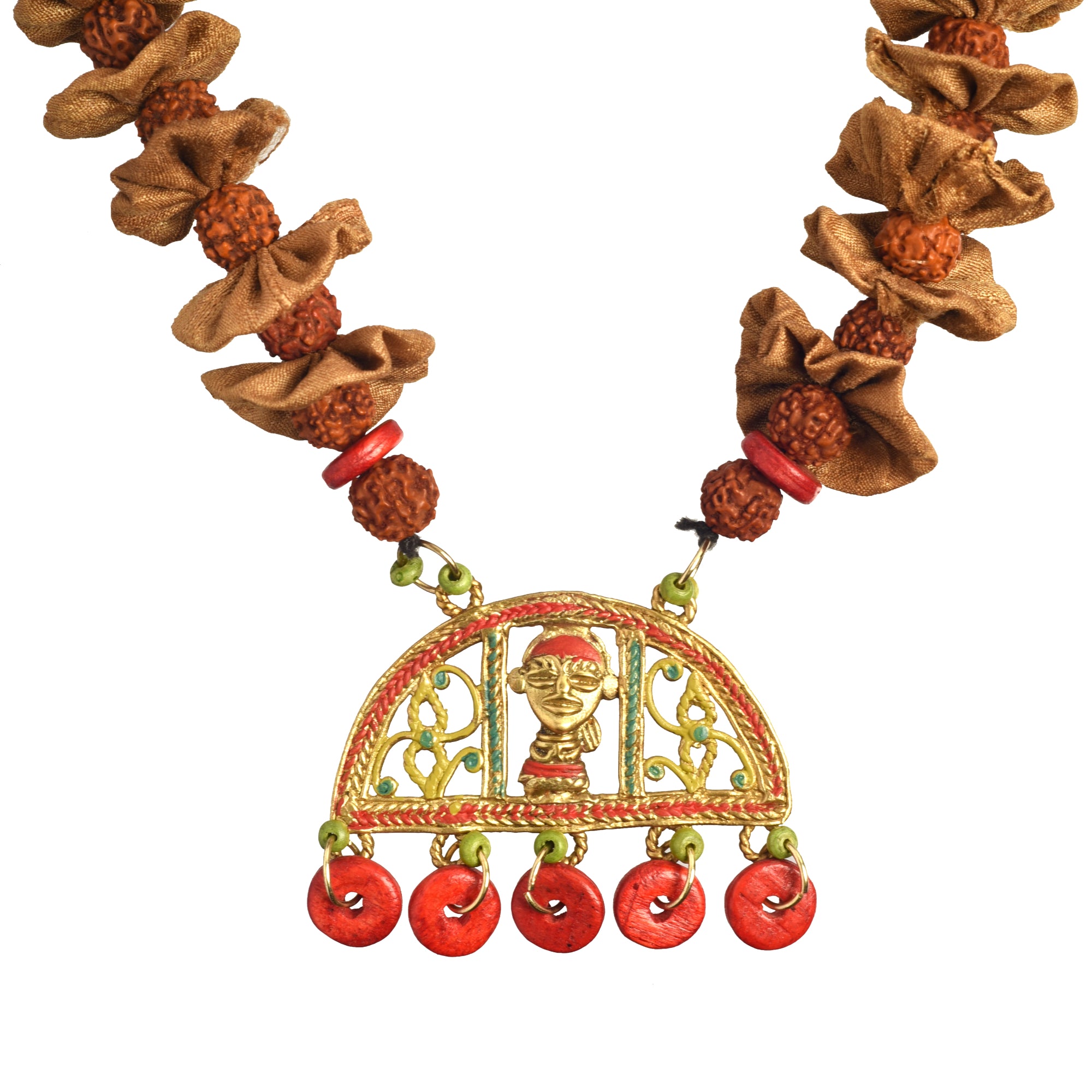 The Empress Moon Handcrafted Tribal Dhokra Necklace