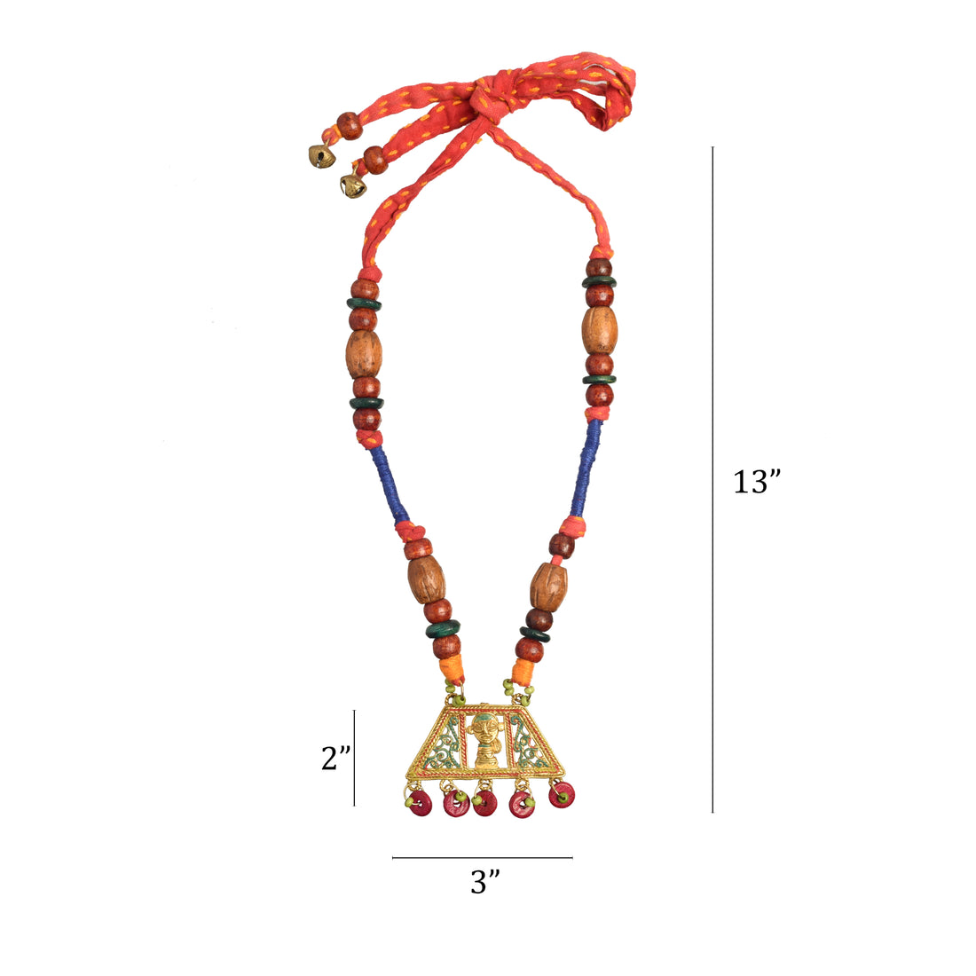 The Empress House Handcrafted Tribal Dhokra Necklace in Prussian Blue