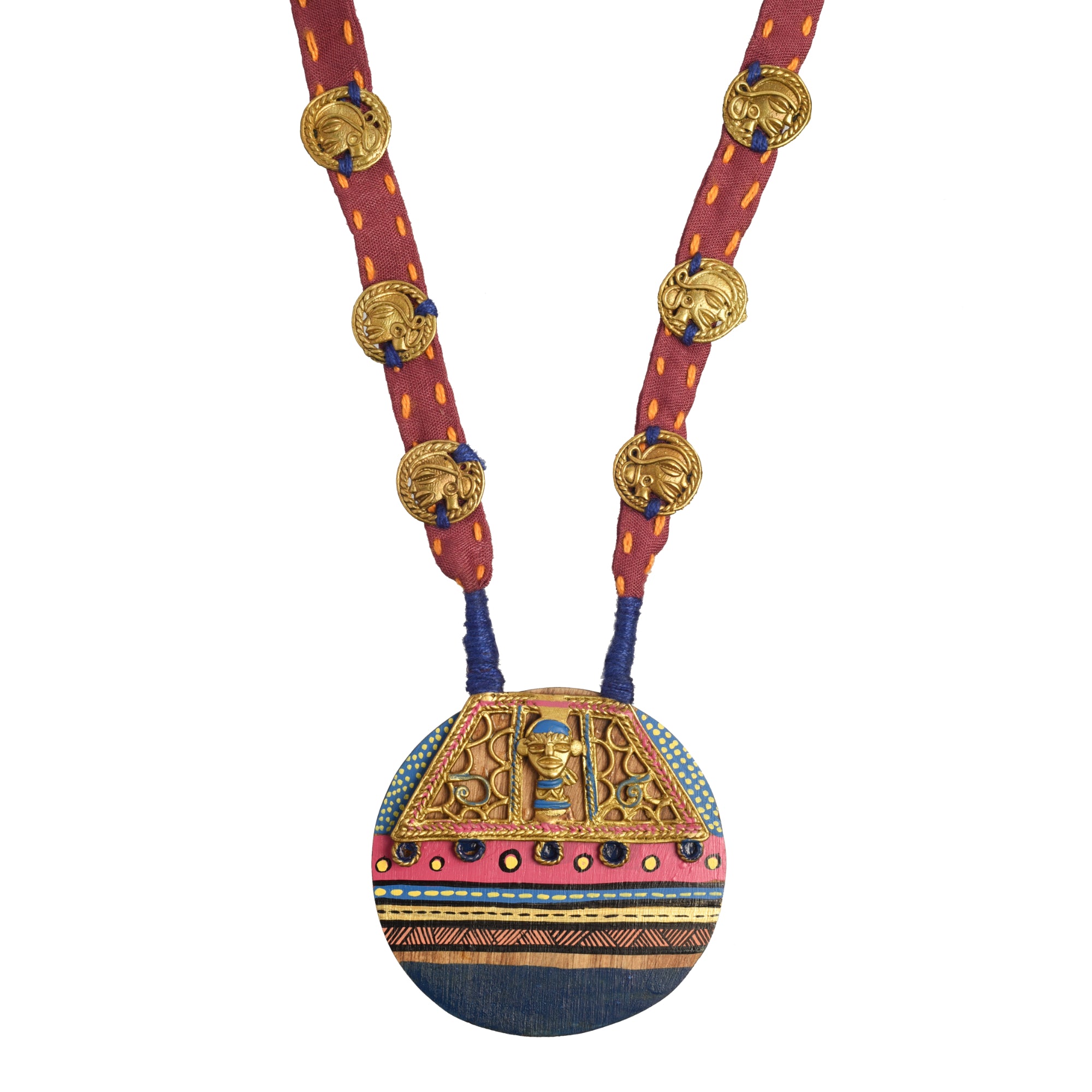 The Empress Procession Hancrafted Tribal Dhokra Necklace