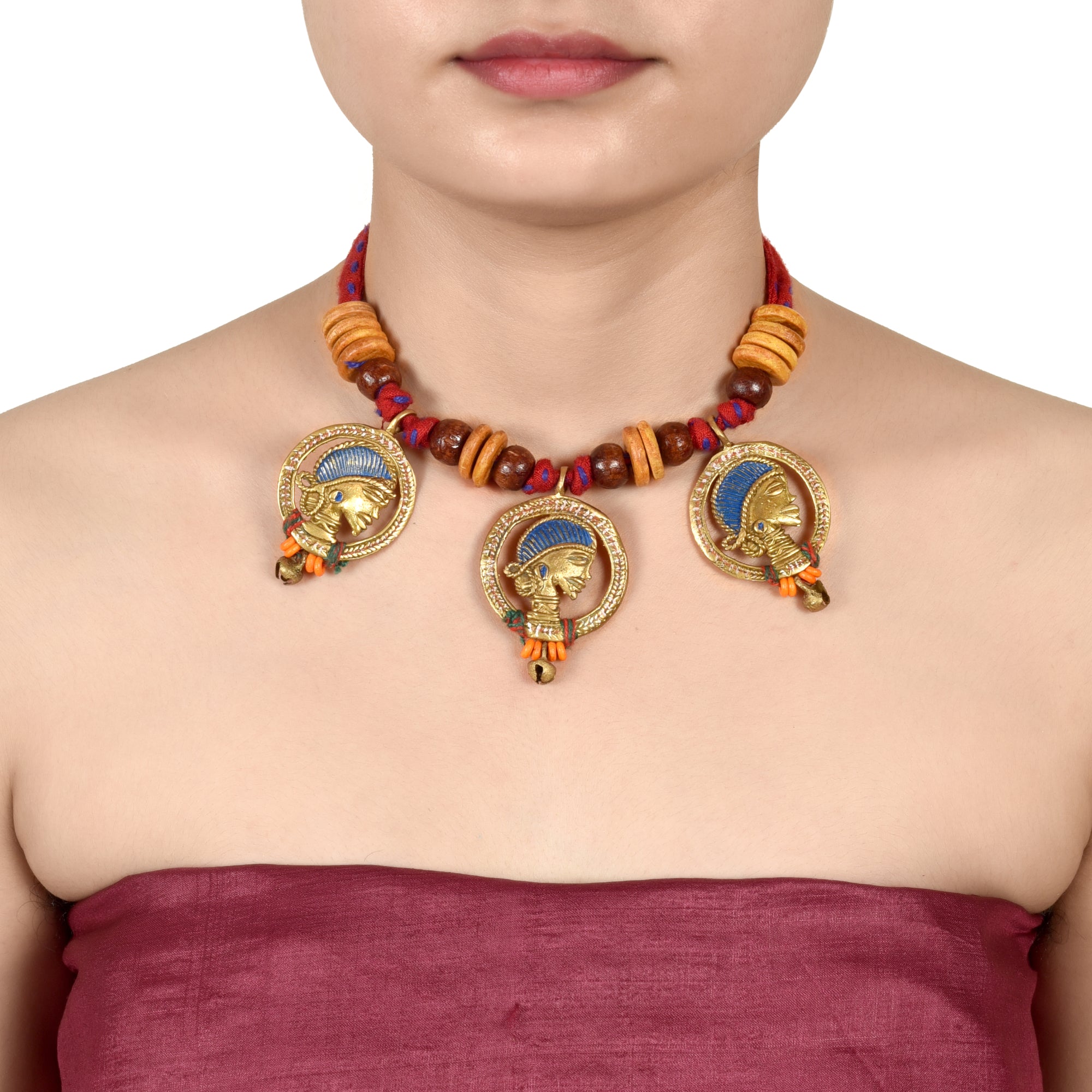 The Waiting Empress Handcrafted Tribal Dhokra Necklace