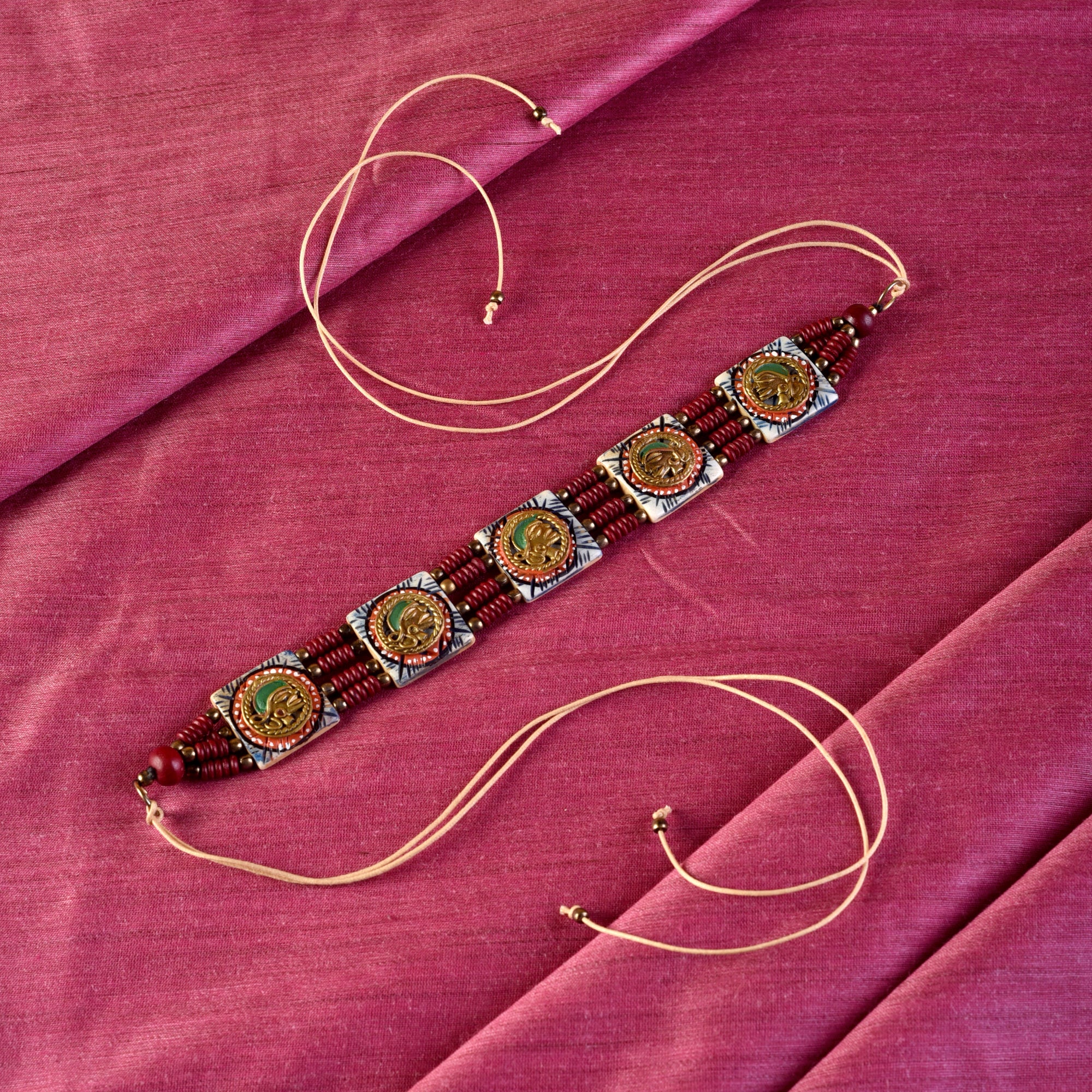 The Guards Of Empress I Handcrafted Tribal Dhokra Square Choker