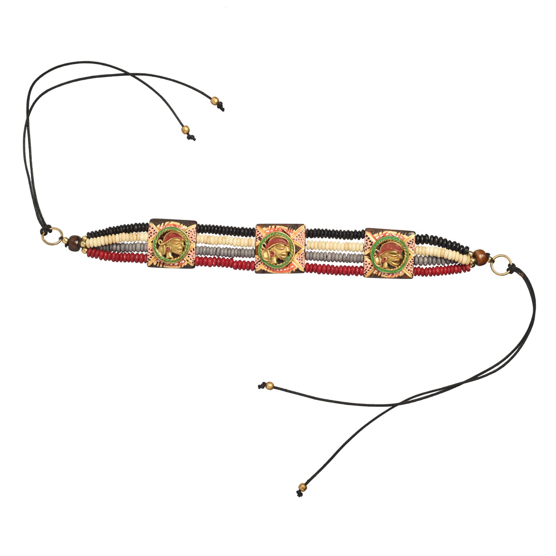 The Guards Of Empress II Handcrafted Tribal Dhokra Square Choker