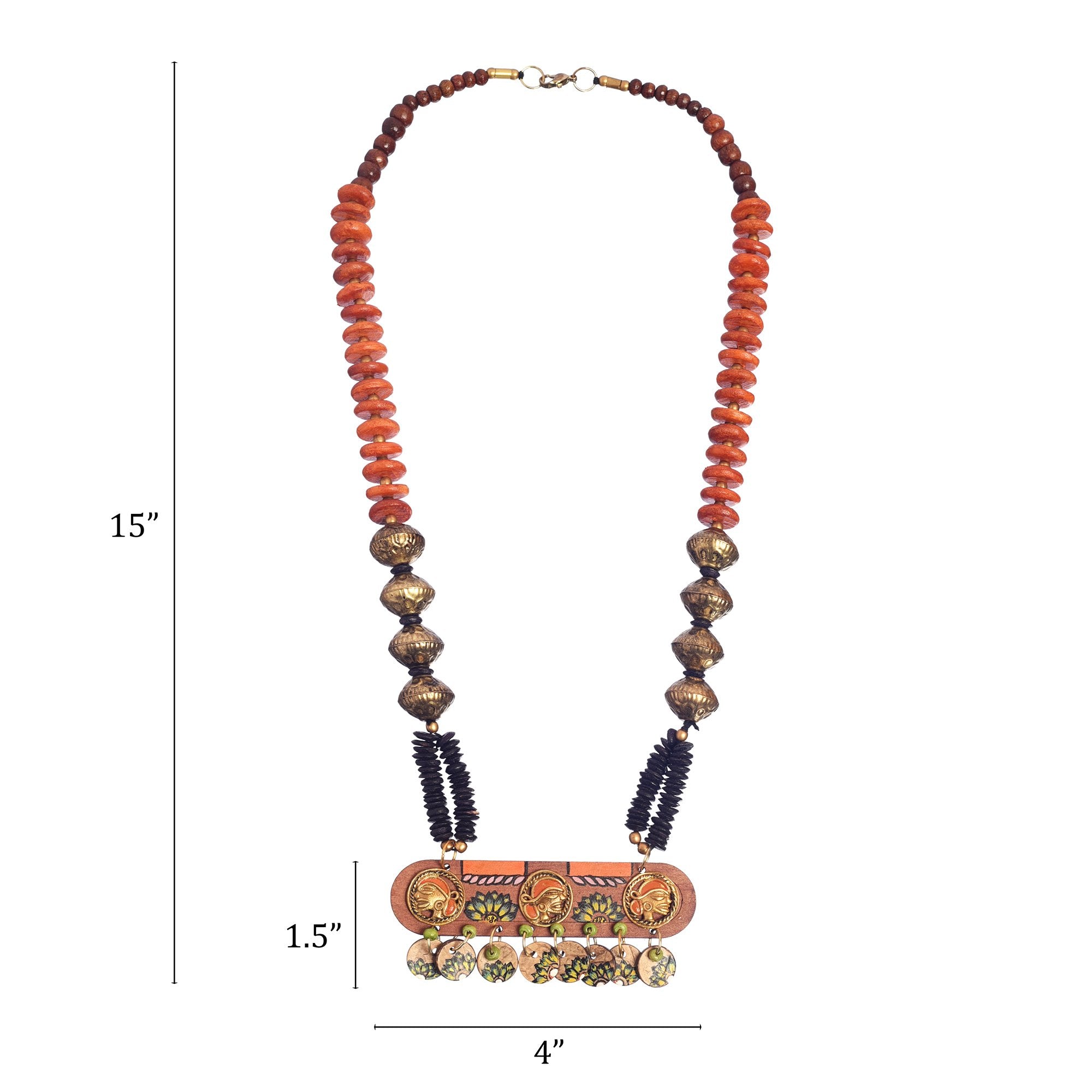 Ina-Mina-Dika' Handcrafted Tribal Dhokra Necklace