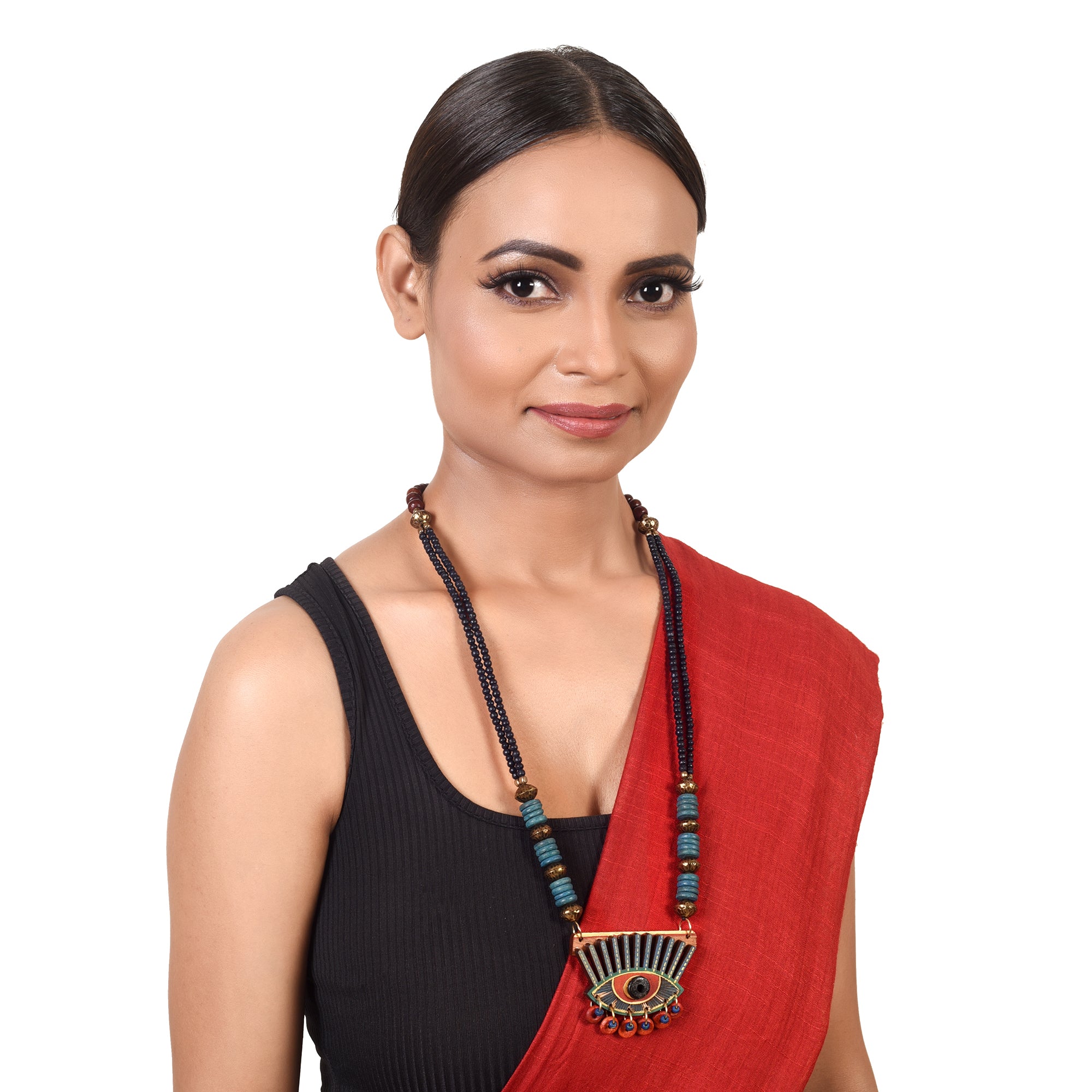 Evil Eye-II' Handcrafted Tribal Dhokra Necklace