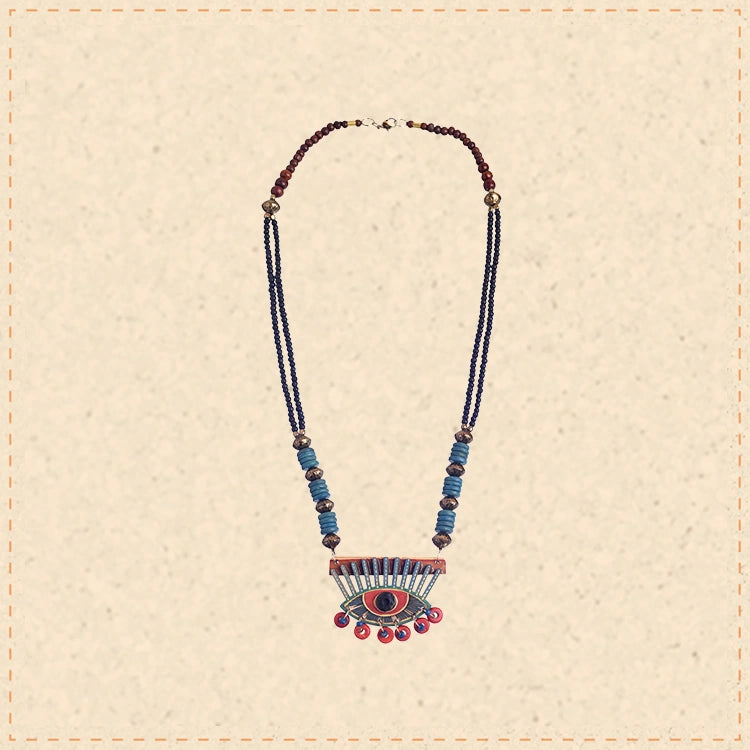 Evil Eye-II' Handcrafted Tribal Dhokra Necklace