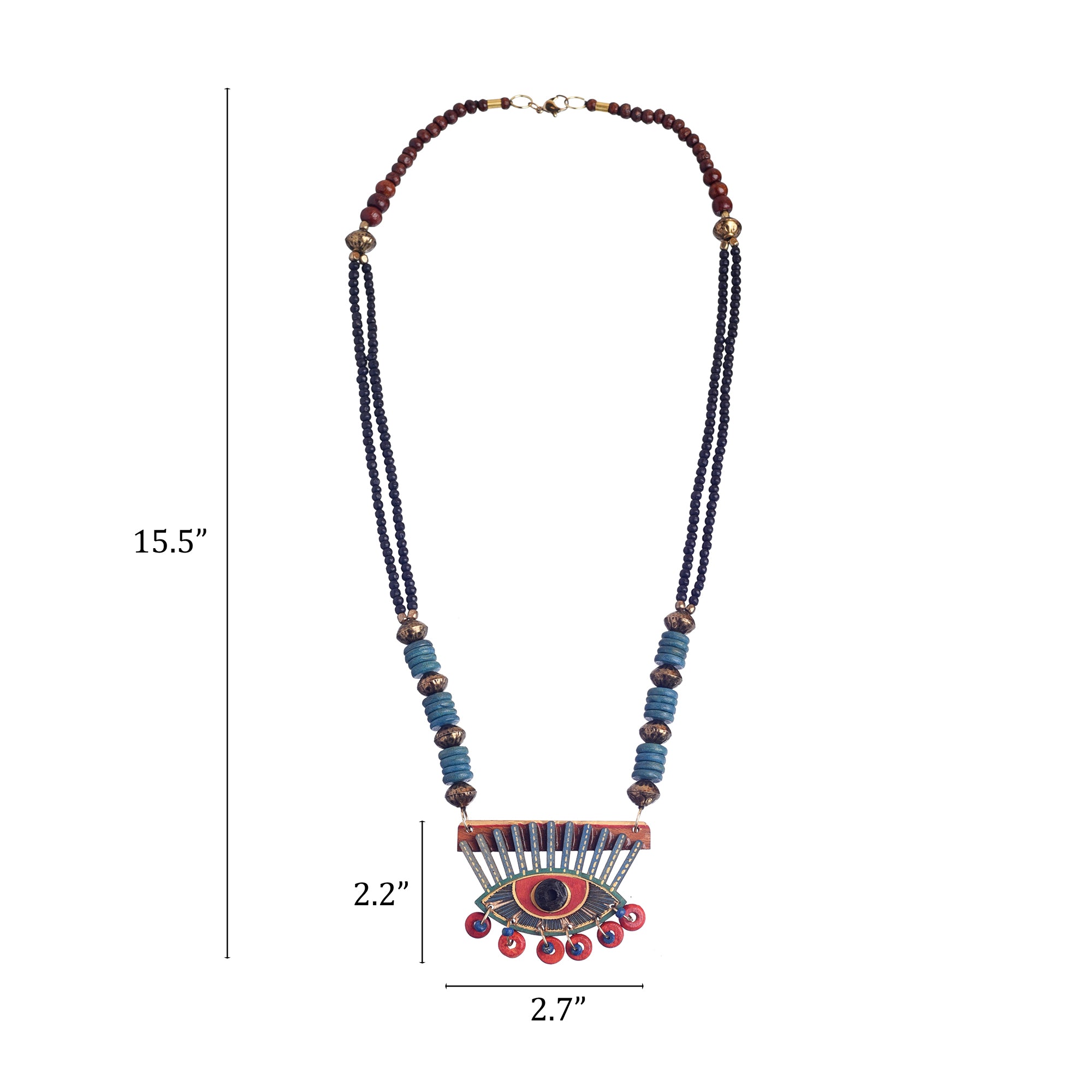 Evil Eye-II' Handcrafted Tribal Dhokra Necklace