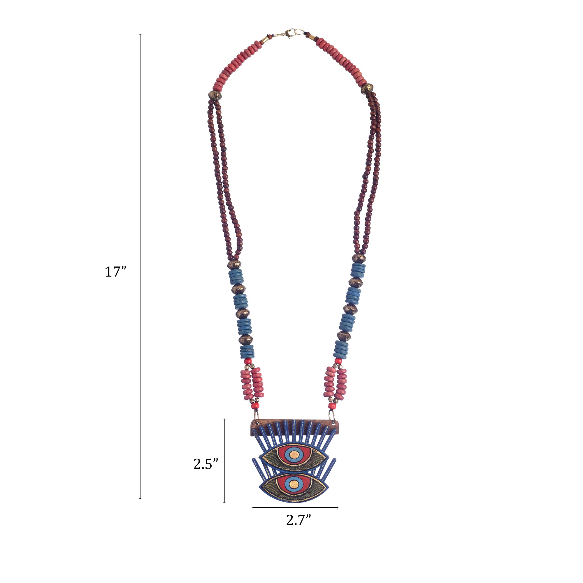 Evil Eyes-III' Handcrafted Tribal Dhokra Necklace