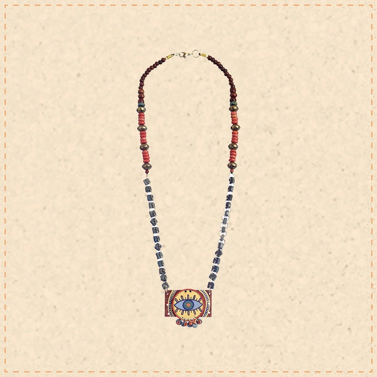 Evil Eye' Round-B Handcrafted Tribal Dhokra Necklace