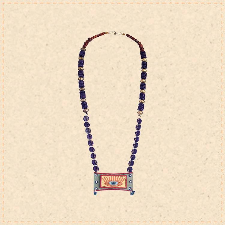 Evil Eyes-VI' Brown Handcrafted Tribal Dhokra Necklace