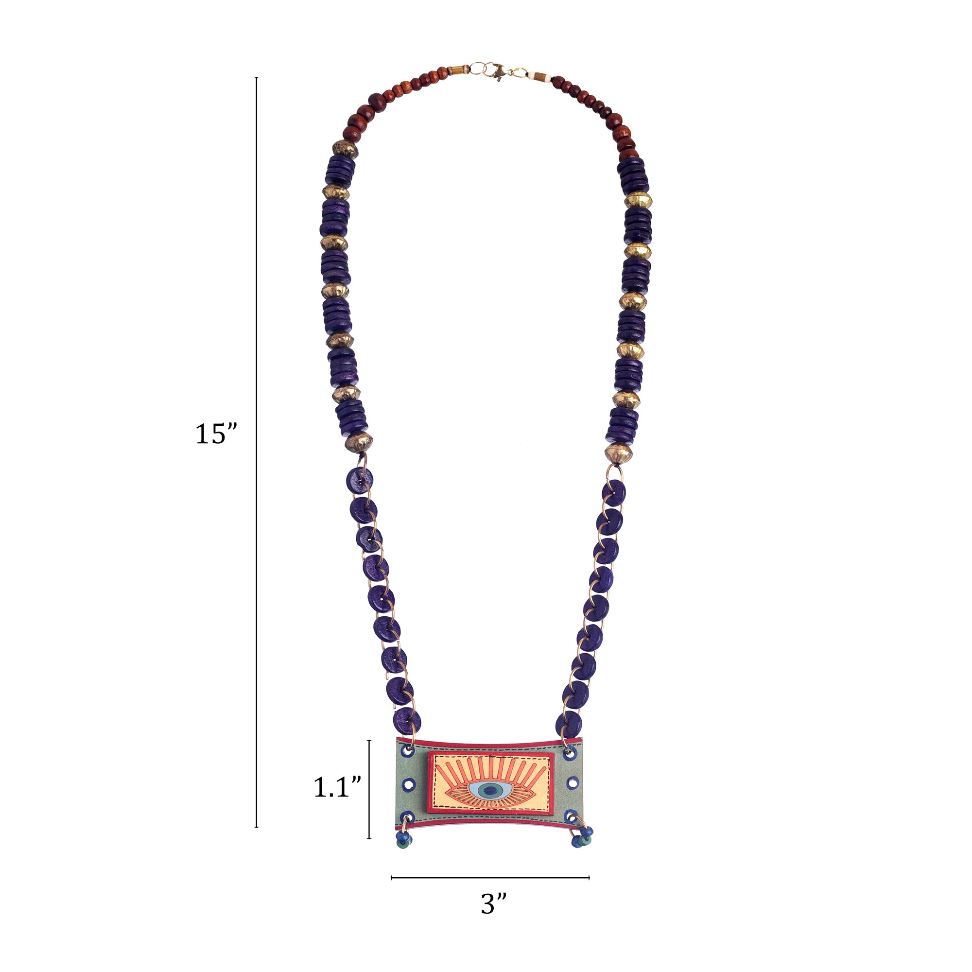 Evil Eyes-VI' Brown Handcrafted Tribal Dhokra Necklace