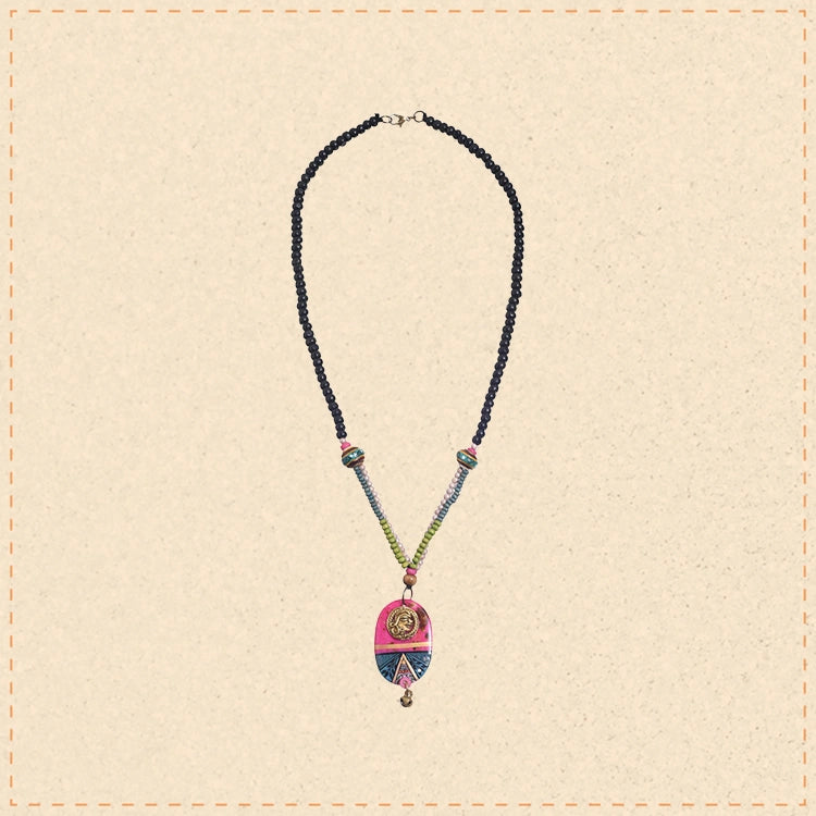 Artisanal Henna Medallion Handcrafted Ethnic Necklace
