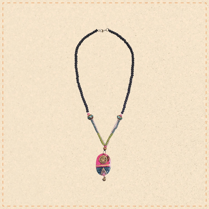 Artisanal Henna Medallion Handcrafted Ethnic Necklace