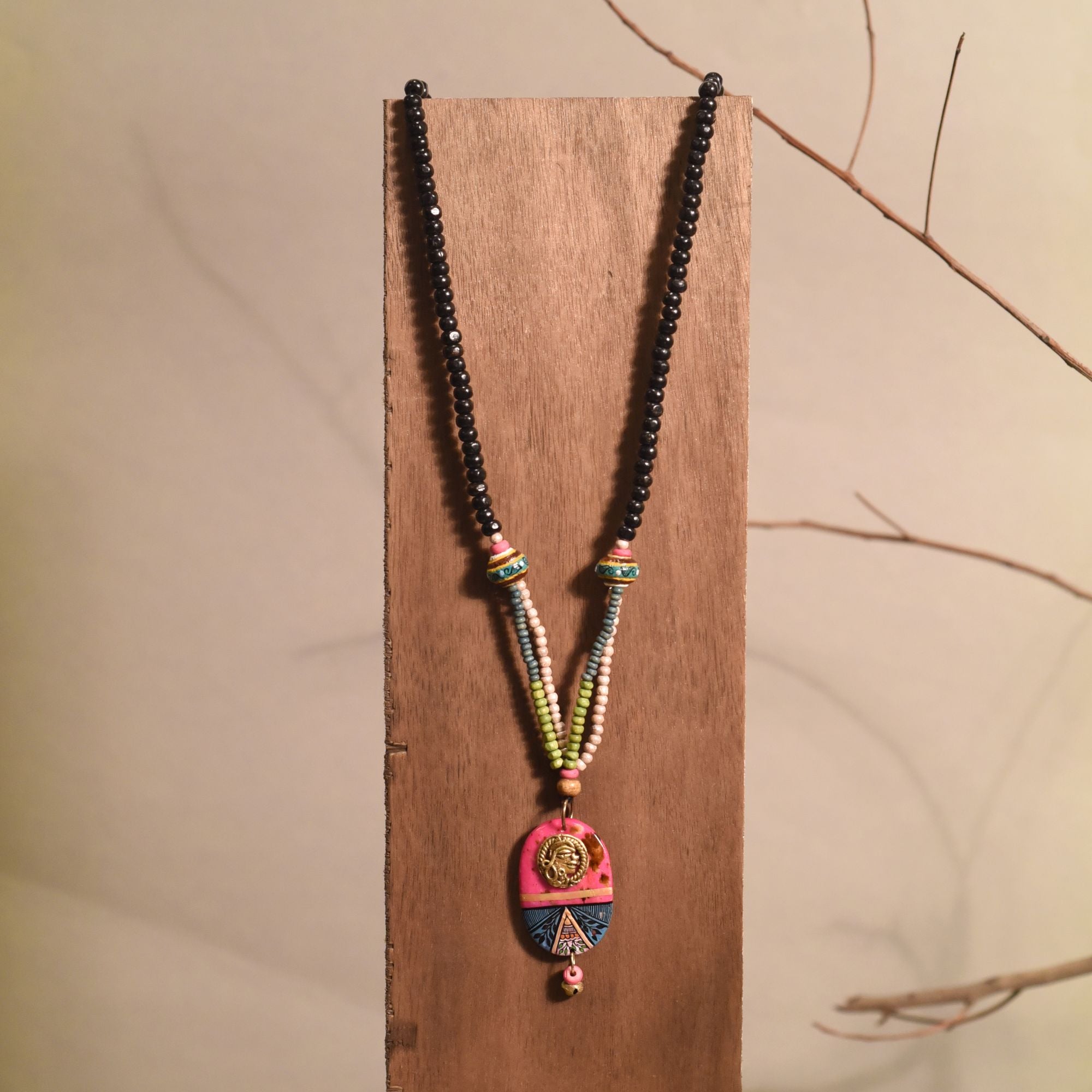 Artisanal Henna Medallion Handcrafted Ethnic Necklace