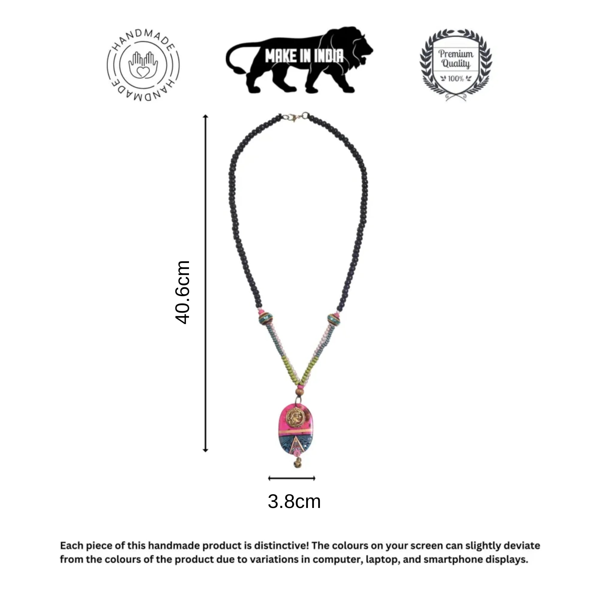 Artisanal Henna Medallion Handcrafted Ethnic Necklace