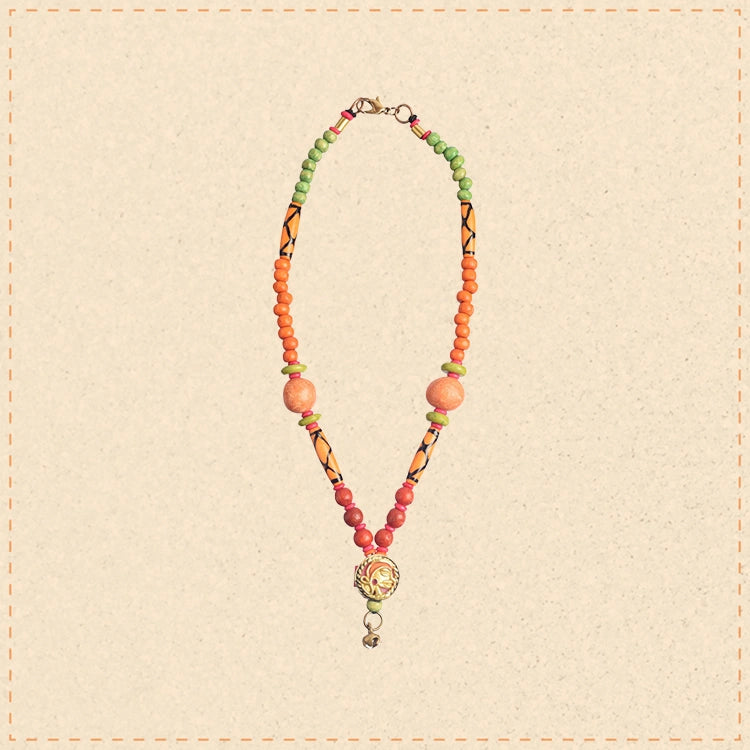 The Orange Queen Handcrafted Tribal Necklace