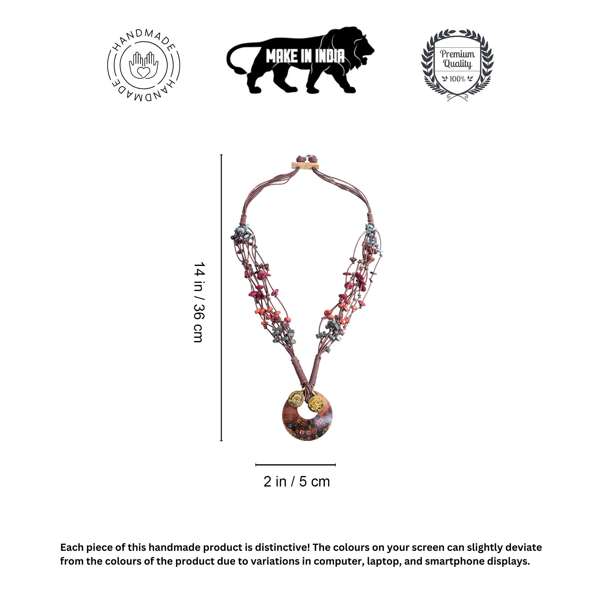 Controlled Chaos: Handcrafted Wooden Loop Necklace in Maroon