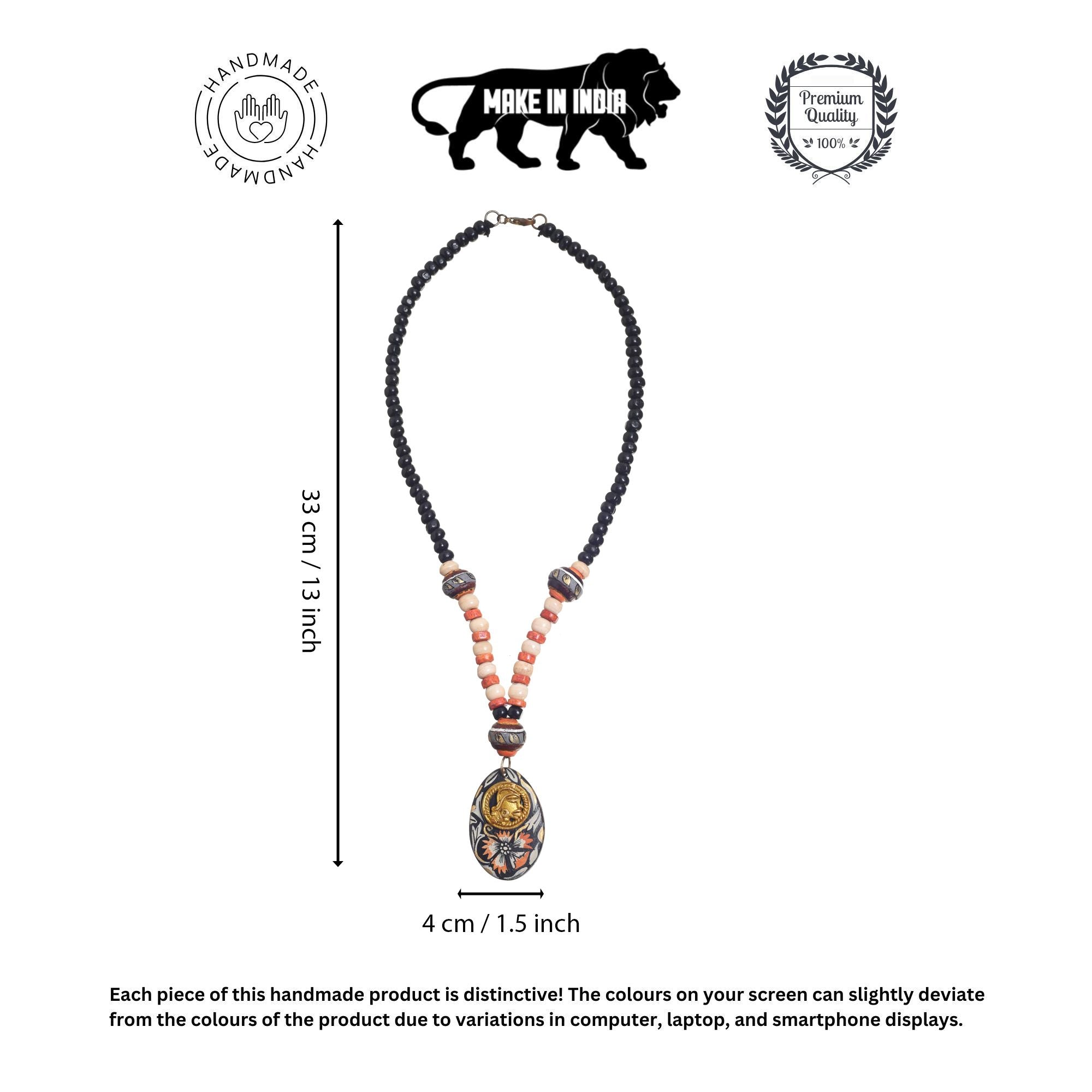 Carnival Colorburst Pendant Handcrafted Ethnic Necklace