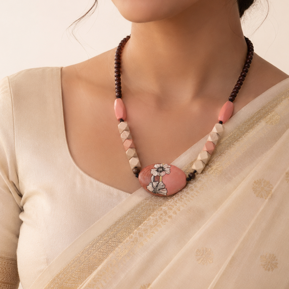 Artisanal Sunburst Medallion Handcrafted Ethnic Necklace