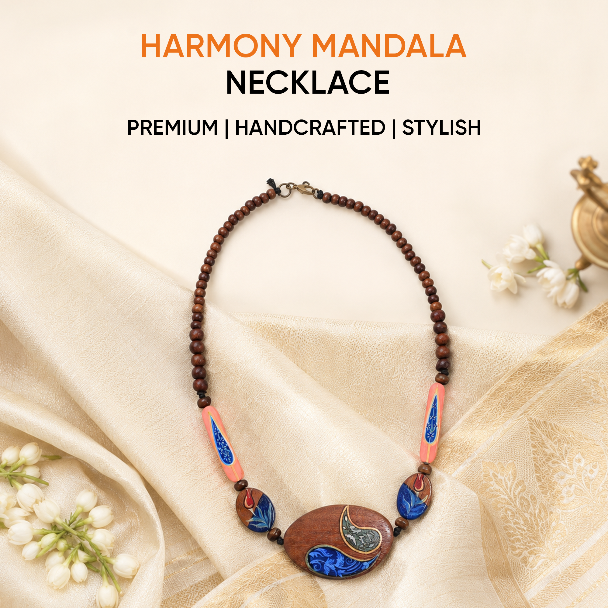 Harmony Mandala Amulet Handcrafted Ethnic Necklace