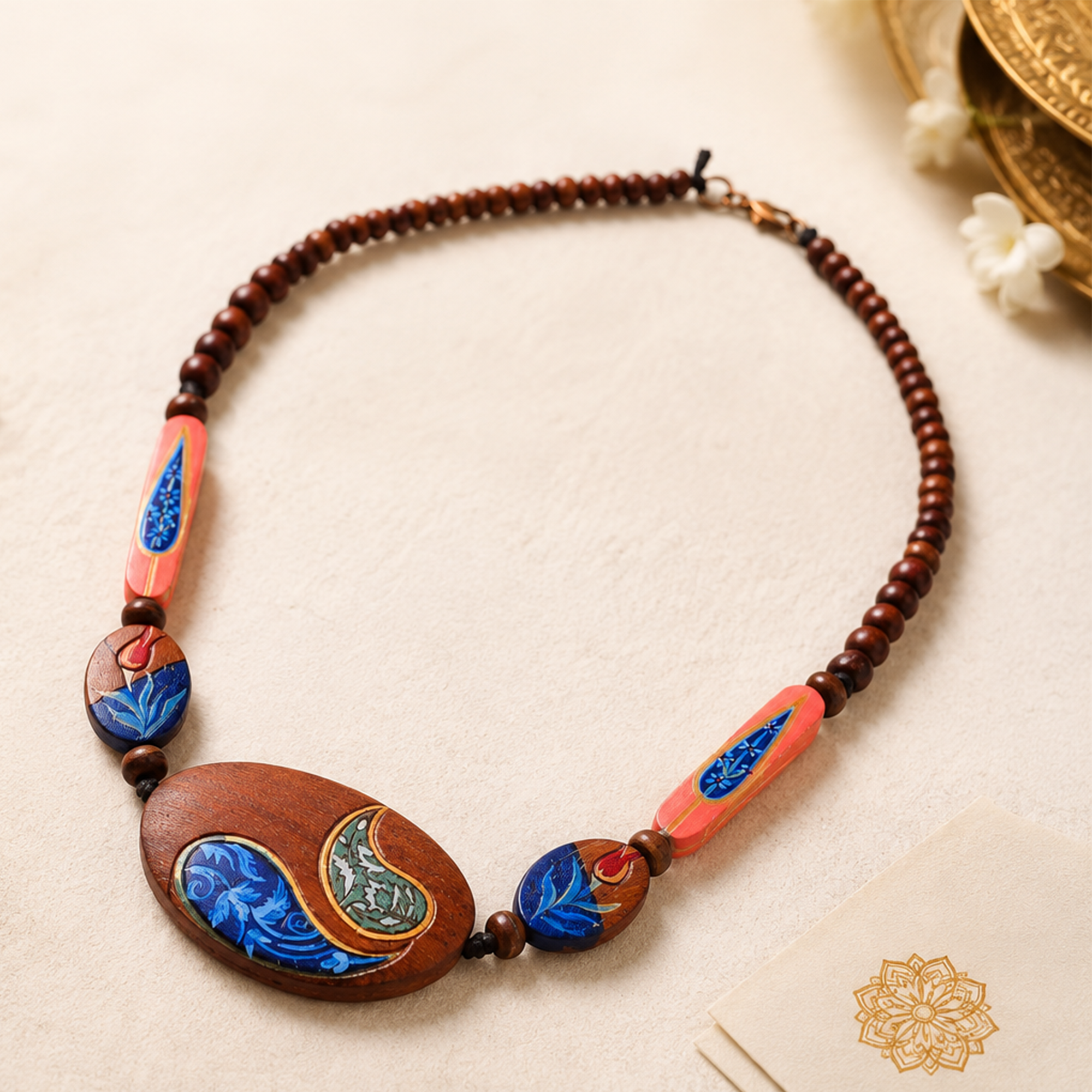 Harmony Mandala Amulet Handcrafted Ethnic Necklace