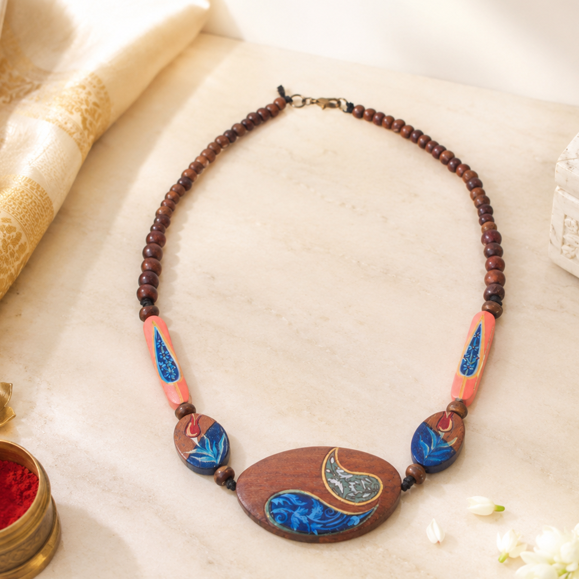 Harmony Mandala Amulet Handcrafted Ethnic Necklace